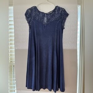 Alya Navy Lace Mini Dress